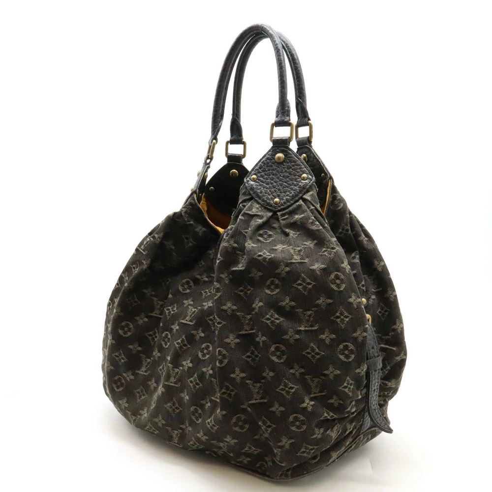 Louis Vuitton Noir Monogram Black Hobo Shoulder Handbag Denim Bag Black